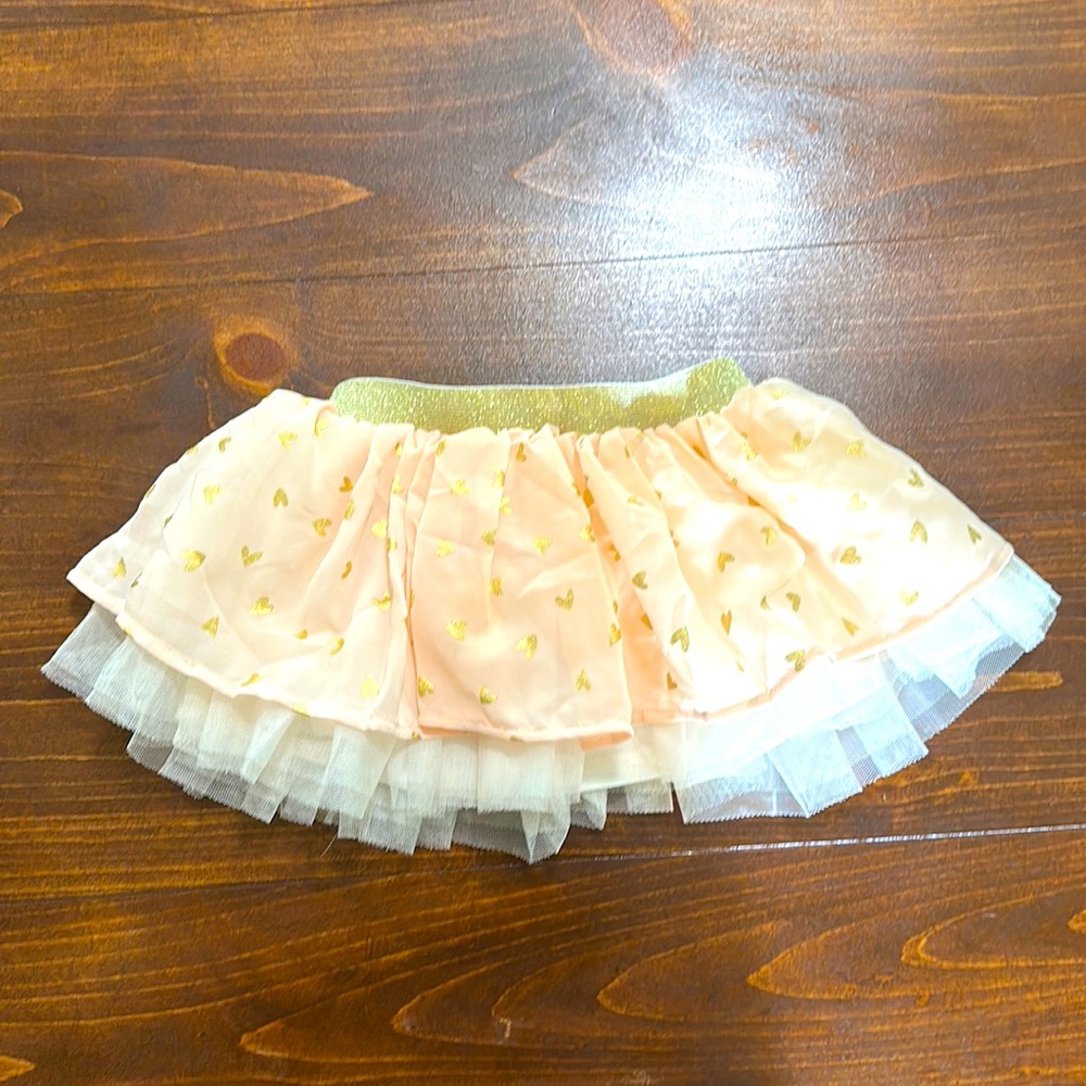 SZ 3-6months ruffle tutu pink and gold 💐